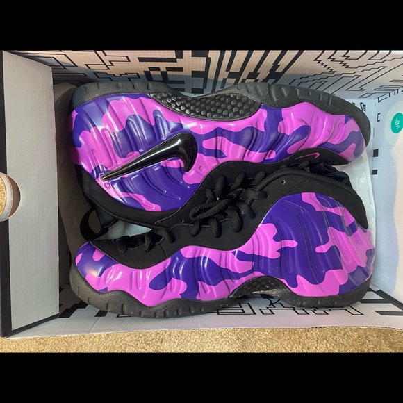 nike foamposite pro purple camo
